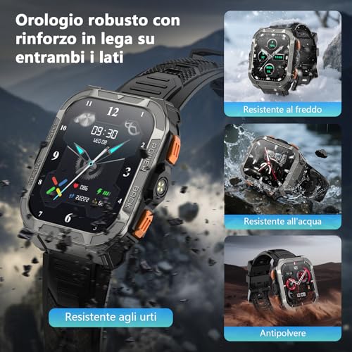 Blackview Men's Smartwatch, Fitness Smart Watch with Bluetooth Calls, 1.91 Inch GPS Smartwatch Military Men 115+ Sports Modes, Heart Rate Monitor, SpO2, Torch, Bussla for Android iOS