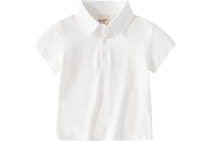 Toddler Boys Plain Polo Shirts Short Sleeve Cotton Baseball Shirt Lapel Button Solid Top Cotton Basic Undershirts