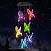 Wind Chime Solar LED Transparent Hummingbird Wind Chime Color-Changing Waterproof, Garden, Party, Decor Patio Yard Lawn etc