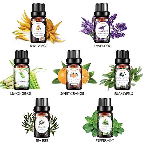 Essential Oils Set, VSADEY Aromatherapy Essential Oil Kit for Diffuser, Humidifier, Massage, Skin Care - Lavender, Eucalyptus, Peppermint, Sweet Orange, Tea Tree, Lemongrass, Bergamot (26 x 5ml)