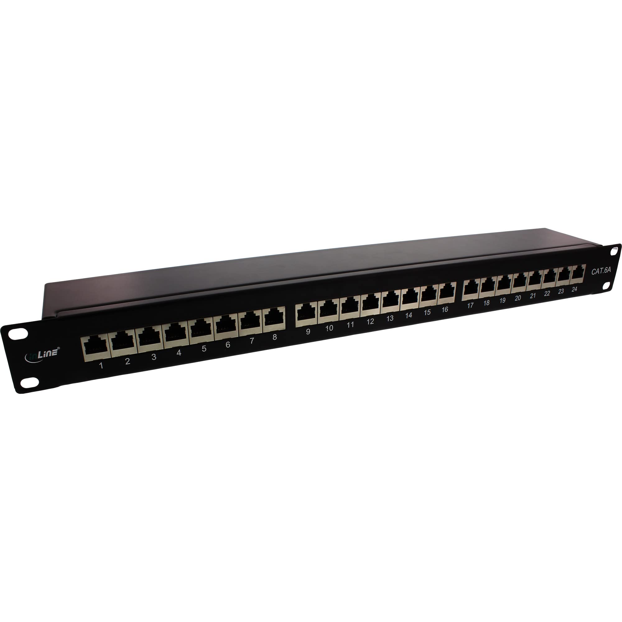 InLine® 76824S Patch Panel 6 A 24-Port 48.26 cm / 19 Inches 1HE RAL9005 - Black