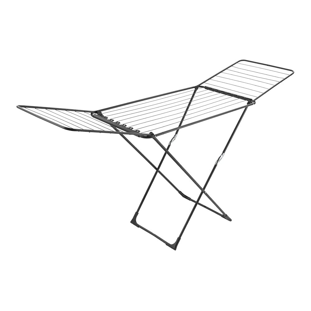 Metaltex Clothes Airer with Stand Metal Black 20 Metres
