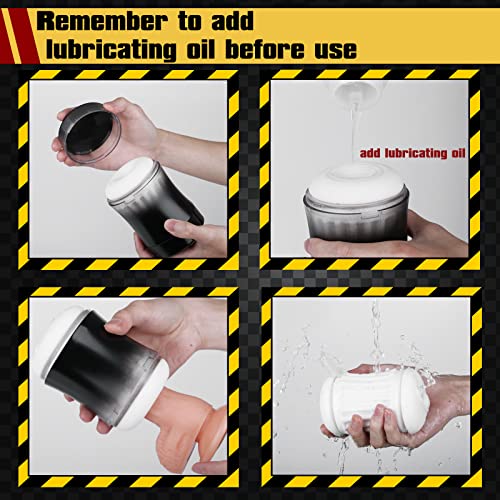 Male Masturbators Cup, Efgove 2 in 1 Masturbation Massager Pocket Pussy Reusable Penis Oral Sleeve Adult Sex Toys Realistic Masturbator Stroker