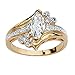 14K Yellow Gold-plated Marquise Cut Cubic Zirconia Engagement Anniversary Ring
