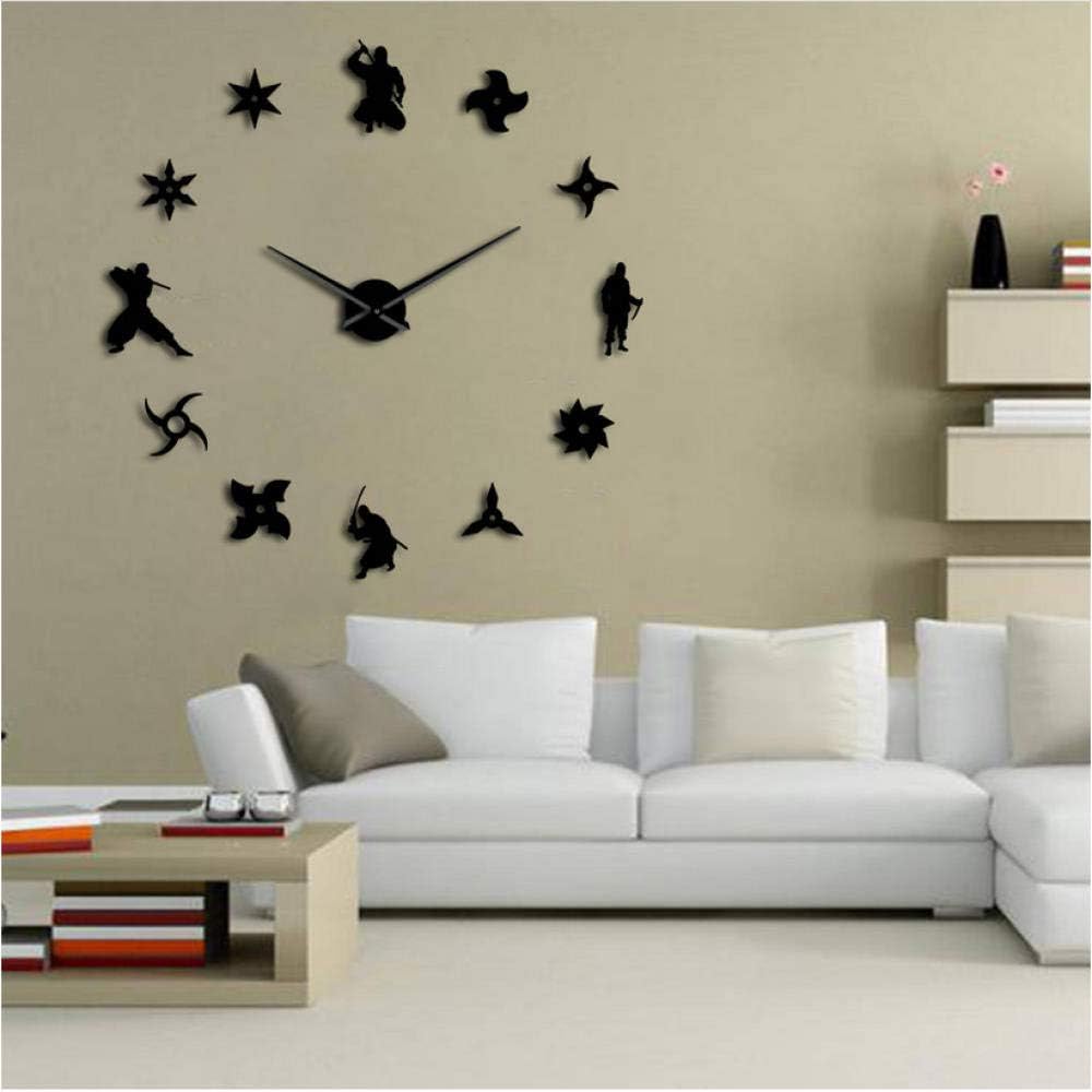 Xtmyz Relojes De Pared Bricolaje Ninja Japones Diy Reloj De Pared