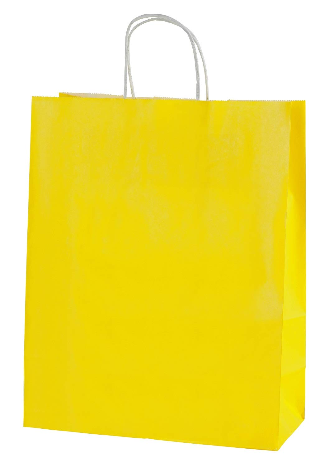 Thepaperbagstore 30 Yellow Medium Paper Bags with Handles - 25x11x31cm - Colourful Gift Bags for Adults and Kids - for Shopping, Parties, Birthdays and Weddings