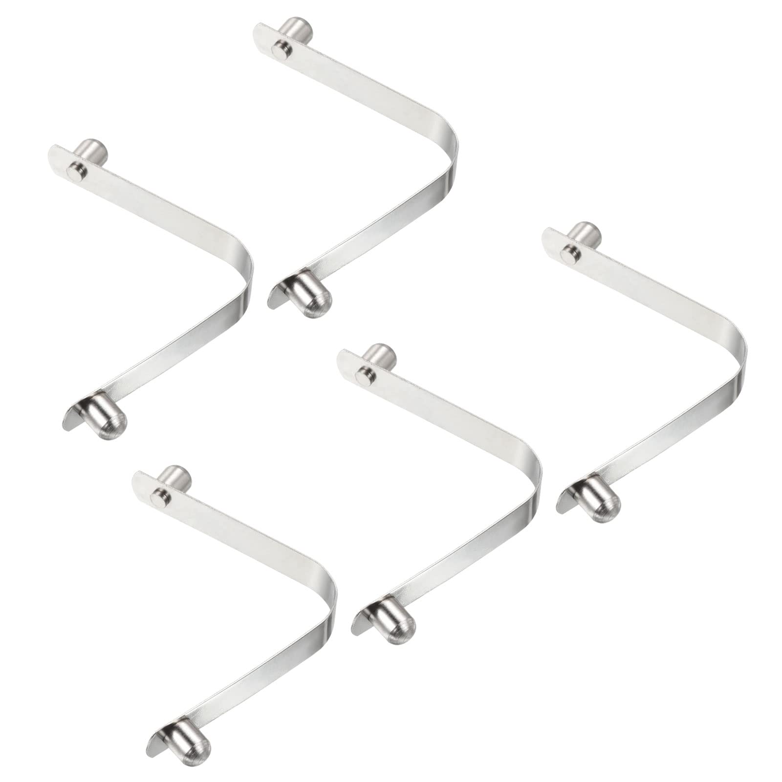 PATIKIL 9x7.3mm Kayak Paddle Snaps, 5 Pack Pole Push Button Spring Clips Steel Solid Button Locking Tube Double Pins for Camping Awning Tent Pole
