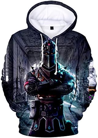 YLYX 3D Printing Game Cartoon Hooded Sweater Hoodie Loose Version Gifts for Boys Girls Kids Jacket with Hat Long Sleeve Plus Velvet Leisure Winter Sports Coat Cotton7 8 9 10 11 12 13 14 15,F7,S