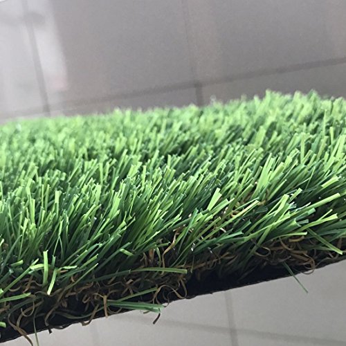 MCY 35mm Pile Height 4 Tone Blades Outdoor Artificial Grass Lawn High Density Synthetic Fake Turf for Garden Backyard Patio 3.3ft x 5ft