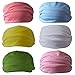 Sweat Wicking Stretchy Athletic Bandana Headbands/Head wrap/Yoga Headband/Head Sarf/Best Looking Head Band for Sports or Fashion, or Exercise (Set 3 (6 Count))