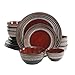 Gibson Elite Cafe Versailles 16-piece Double Bowl Red Dinnerware Set