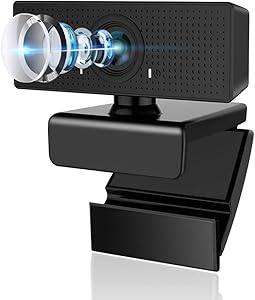 Webcam with Microphone, Admitrack 1080P HD Webcam Streaming Computer Web Camera with 110° Wide View Angle - USB Computer Camera for PC Laptop Desktop Video Calling Recording, Conferencing (Black)