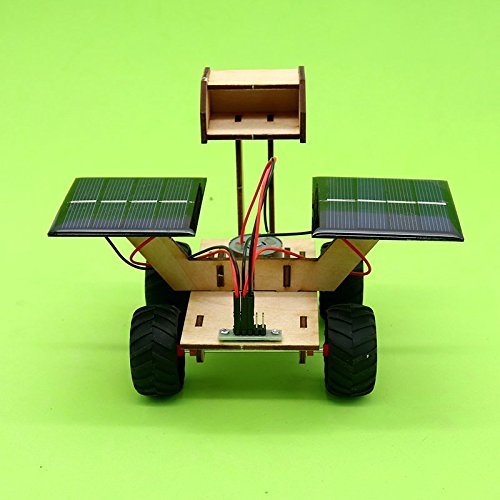 Wood Solar Car - DIY Assemble Toy Set Solar Powered Car Kit Science Educational Environment-friendly Toys Stem Toy for Boys Girls Kids Students 8 years up