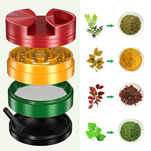 iRainy [Large 3 Inches] Spice Herb Grinder with Pollen Catcher, 4