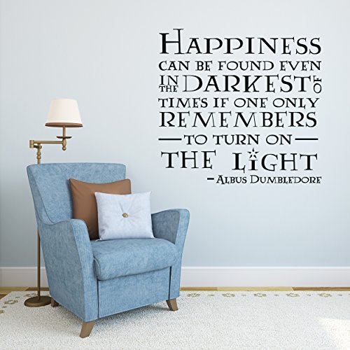 Happiness Can Be Found Dumbledore Quote Harry Potter Decor – Wall Decal Vinyl Sticker W19 30″x30″ (Message for Color)