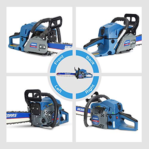 WEMARS Gas Chainsaw 52cc 18 Inch Power Chain Saw 2Cycle Handed Petrol