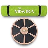 Yoga Mat And Wobble Board By Misora |  Home Gym Pilates Exercise  | For Toning Balance And Weight Loss
