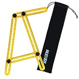 Angleizer Template Tool Ruler Premium, BLENDX Aluminum + SS Material Angle Measurement Tool Heavy Duty Handy Angle Template Tool Ruler for Professional user and DIY-er (Yellow)