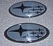 Front & Rear Glossy Badge Emblem For 2011-Up Compatible with Impreza Models (Aftermarket Product NOT OEM) (Black)