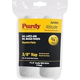 Purdy 140624052 Jumbo Mini Ultra Finish Roller Replacements, 2-Pack, 4-1/2 inch, 3/4" core, 3/8" Nap Smooth Surfaces