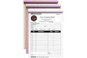Custom Sales Invoice Custom 2 Part/3 Part Invoice, Custom Sales Receipt Book,Statement,Personalized Multipurpose Duplicate Ca