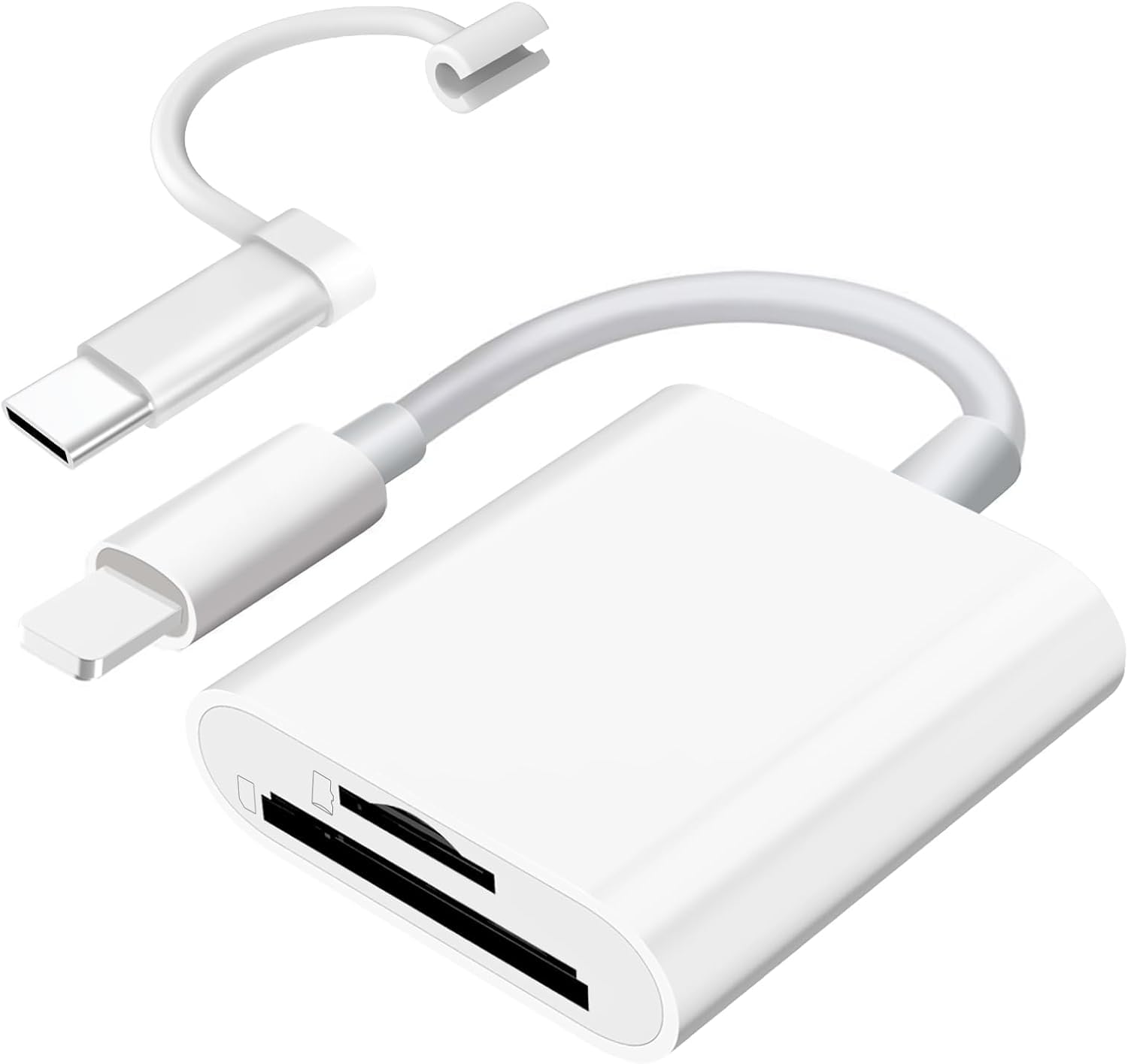 Photo 1 of SD Card Reader for iPhone iPad Camera,Dual Card Slot Memory Card Reader Supports SD and TF Card Trail Camera Viewer Sd Card Adapter Portable Micro Sd Card Reader No Application Required Plug and Play
