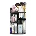 Jerrybox 360 Rotating Makeup Organizer, Spinning Makeup Organizers Vanity Organizer Rack for Countertop, Large Capacity for Bathroom, Square (Black)