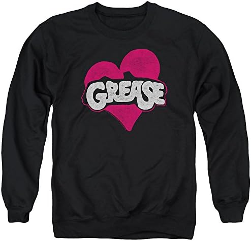 Grease Heart Mens Crewneck Sweatshirt Black 2X