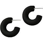 RUOFFETA Acrylic Chunky Hoop Earrings, Lightweight Thick Open Hoops Candy Color Hoop Earrings for Women