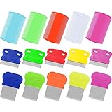 15 Pieces Head Lice Combs Tear Stain Comb Cat Dog Combs Plastic Comb Metal Teeth Grooming Hair Comb for Grooming and Clean Stains/Lice/Flea/Dandruff Flakes