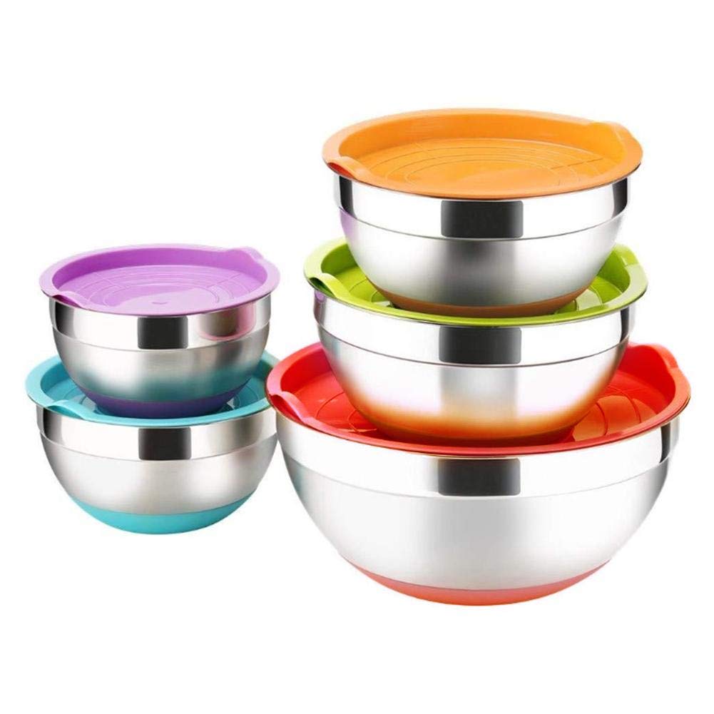 Ustensiles Cuisine Pratique Set 3 Saladiers Inox ZENGWARE Empilables - Bols Mélange Avec Passoire - Acier Inoxydable 18/8 Qualité Alimentaire Saladier Qualité Alimentaire - 11