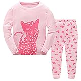 Hugbug Toddler Girls Sweety Cat Pajamas Set 2-7T