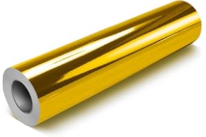 VViViD Chrome Gold Gloss DECO65 Permanent Adhesive Craft Vinyl for Cricut, Silhouette & Cameo (20ft x 11.8" Large Roll)