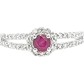 Natural Ruby 925 Solid Sterling Silver Engagement Ring Size 6, 8, 9