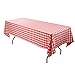 E-TEX Rectangle Tablecloth - 60 x 102 Inch - Red and White Rectangular Table Cloth for 6 Foot Table in Washable Polyester