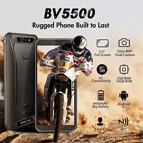 Rugged Cell Phone Unlocked, Blackview BV5500 GSM IP68 Waterproof