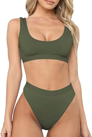 orange scoop neck bikini