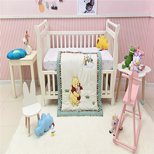 CribMATE Winnie the Pooh Quilted Comforter Unisex Baby Toddler Quilted Blanket (Bear)