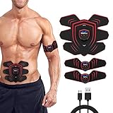 Wolfyok Abdominal Muscle Toner, USB Rechargeable Abdominal Toning Belt Muscle Training Gear ABS Stimulator Trainer Workout Equipment Machine Fat Burners for Abdomen/Arm/Leg/Stomach Men Women