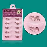 5 Pairs Corner / Mini / Half False Eyelashes Cross Fake Eyelashes Natural