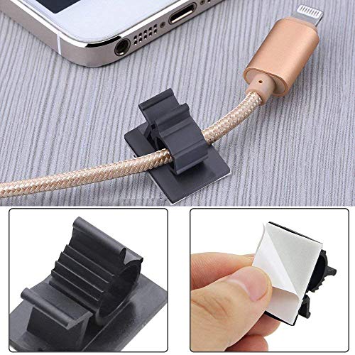 Cable Clips, 100PCS Cable Management Clips, Adhesive Cable Clips with