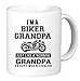 I'm Biker Grandpa. Just Like a Normal Grandpa Except Much Cooler. Black letters Funny Unique Biker Inspired Novelty Coffee Mug Cup Motorcycle Birthday Fathers Day