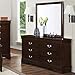 Coaster Home Furnishings Louis Philippe Traditional Square Wood Frame Bedroom Dresser Mirror Cappuccino Brown 202414