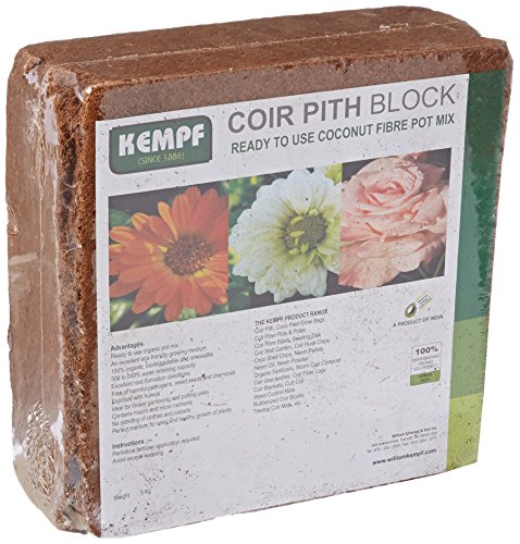 Kempf Compressed Coco Fiber Growing Potting Mix 10-Pound Block, Medium