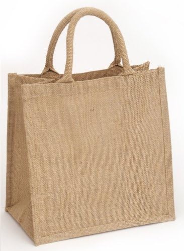 Natural Jute Burlap Handbag / Shopping Bag (6, 20 X 20 X 10 Cm)