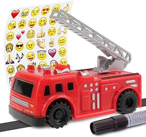 Inductive Fire Truck Follow any Line New Toys for Kids with BONUS Funny Stickers| Educational Mini Magic Inductive Toy Perfect for Toddlers | Prime Best Quality Learning Follower