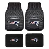 NFL New England Patriots Car Floor Mats Heavy Duty 4-Piece Vinyl - Front and Rear