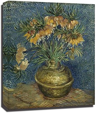 GOODARTSTORY Modern Canvas Prints By Van Gogh Famous Oil Paintings on Canvas portfolio Wall Art for Home Decorations -Fritillaries in a Copper Vase (16x20)
