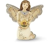 Elements March Monthly Angel Figurine, Includes Aquamarine Birthstone, 3-Inch