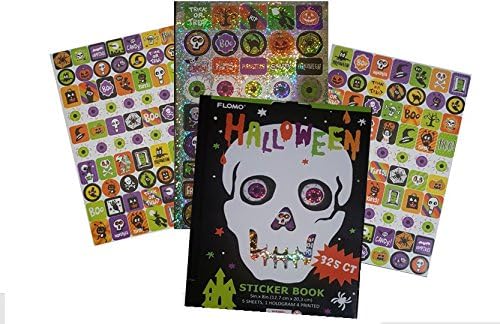 Halloween Sticker Book for Kids Arts &amp; Crafts Scrapbooking - Skull 325 Count 5 Sheets 1 Hologram 4 Printed